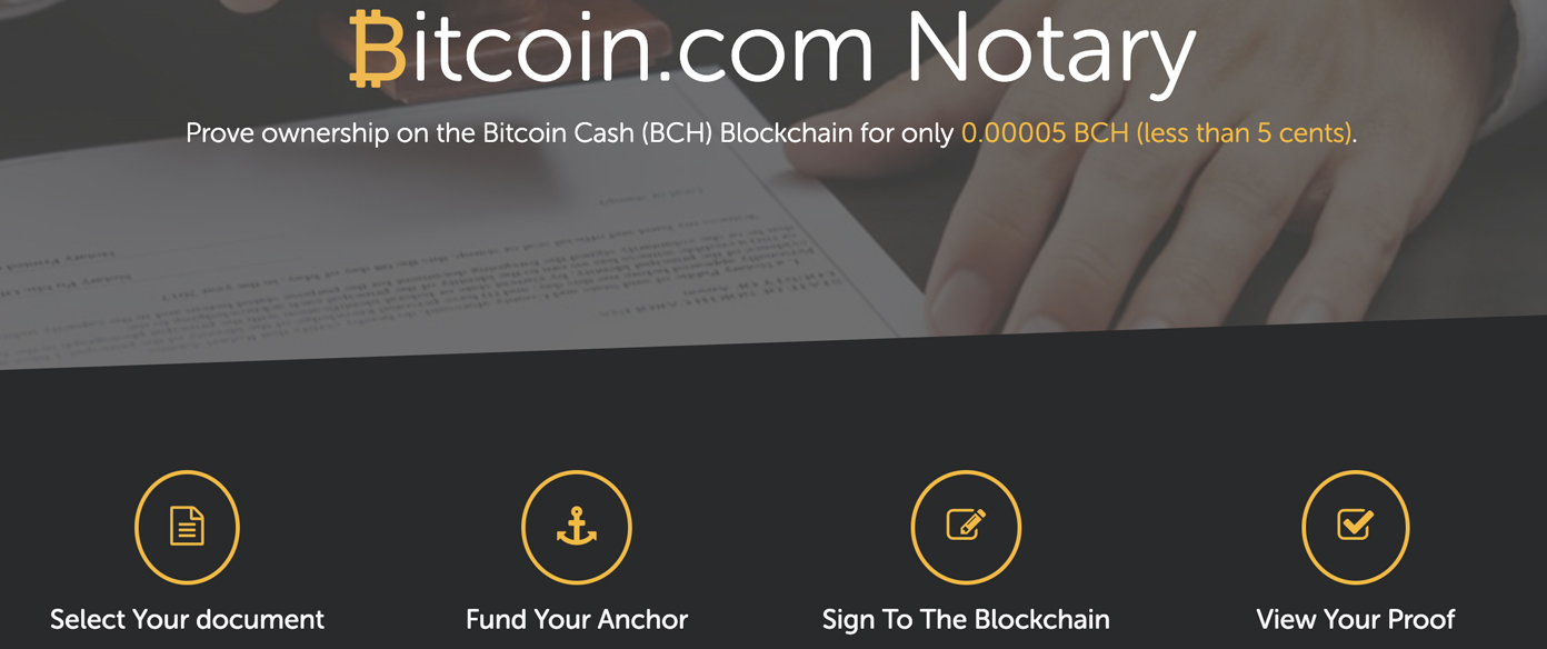 使用Notary.Bitcoin.com将文档或文件锚定到BCH链