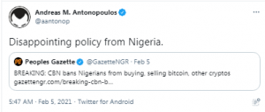 Centralbank of Nigeria förnekar att det har infört nya begränsningar för kryptovalutor - använder debunked fordringar för att motivera nytt direktiv